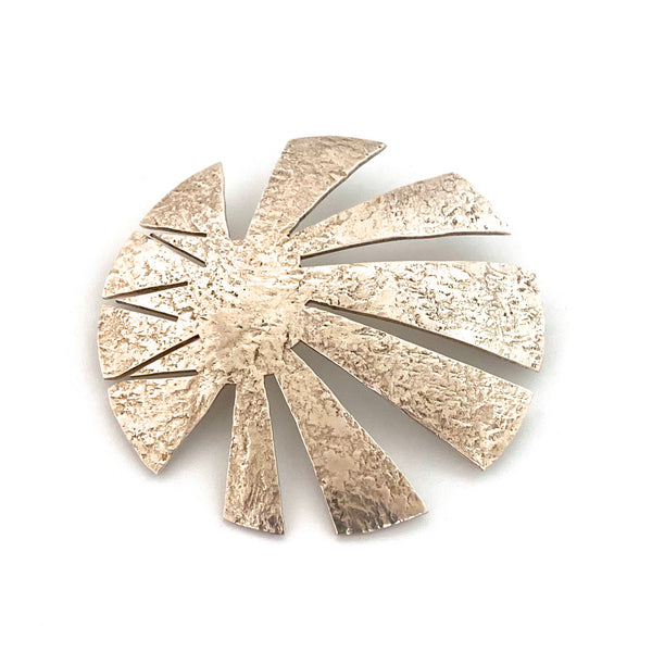 Ed Levin early large textured silver brooch