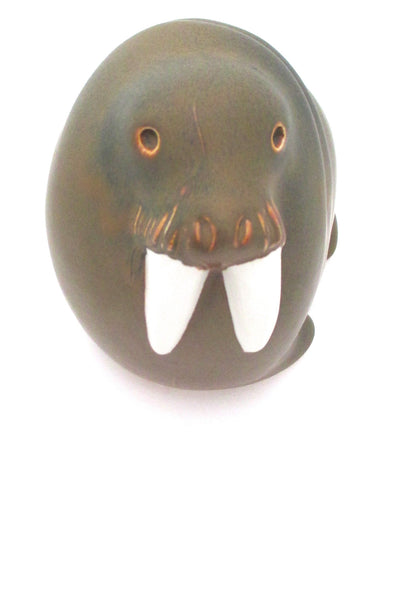 Arabia Finland vintage mid century Scandinavian Modernist walrus sculpture by Taisto Kaasinen
