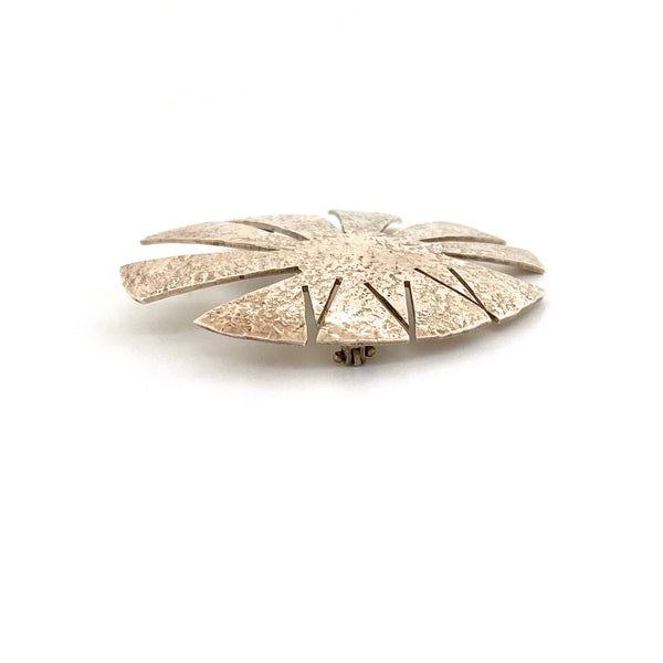Ed Levin early large textured silver brooch