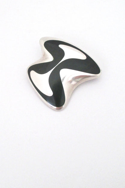 Georg Jensen dark green enamel brooch #315 ~ Henning Koppel