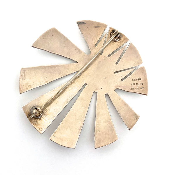 Ed Levin early large textured silver brooch