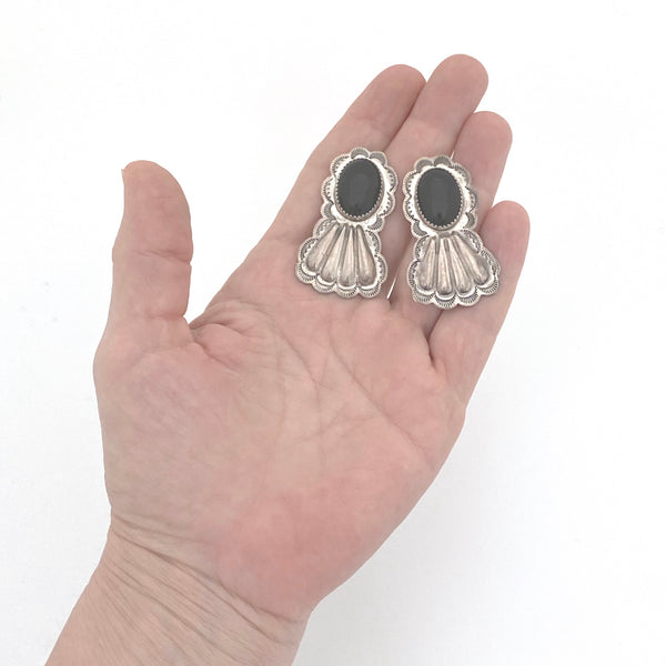 Will Denetdale large Navajo earrings ~ nicely detailed