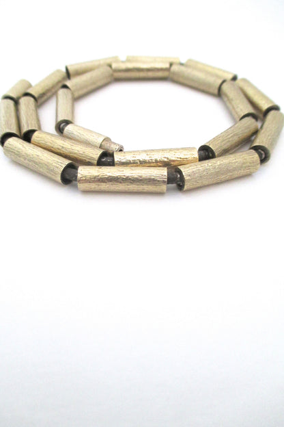 Jens Aagaard Denmark vintage mid century modern sterling silver and gold necklace