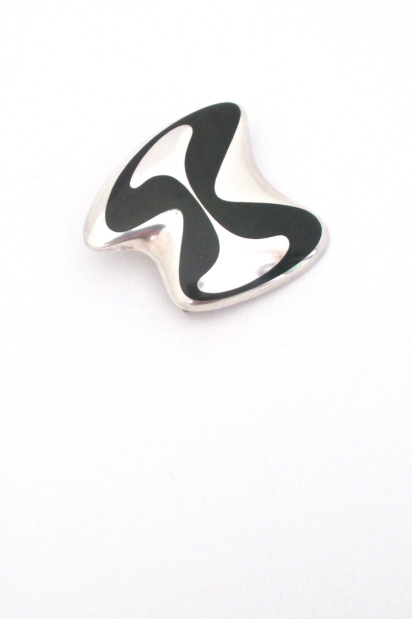 Georg Jensen Denmark vintage silver enamel Modernist Scandinavian brooch 315 by Henning Koppel
