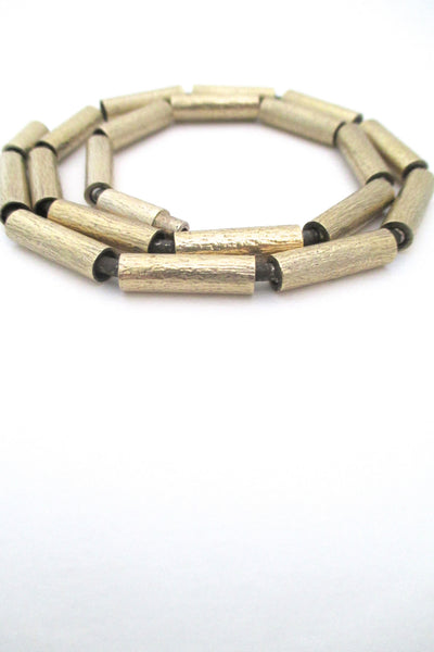 Jens Aagaard Denmark vintage mid century modern sterling silver and gold necklace