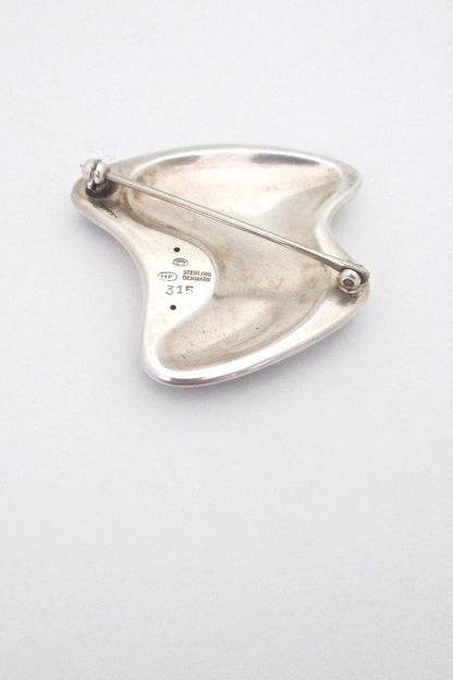 Georg Jensen dark green enamel brooch #315 ~ Henning Koppel