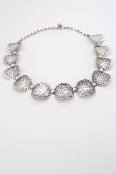KE Palmberg for Alton textured silver curved link necklace - 1974