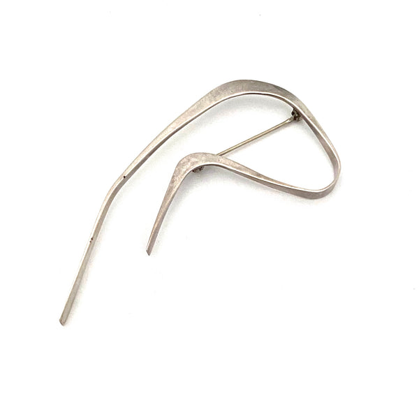 Betty Cooke large freeform silver brooch