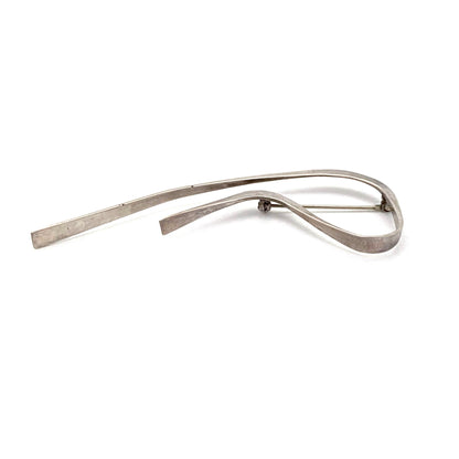 profile Betty Cooke USA vintage silver large freeform brooch 1960s 1970s American Modernist jewelry design