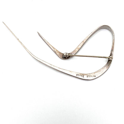 Betty Cooke large freeform silver brooch
