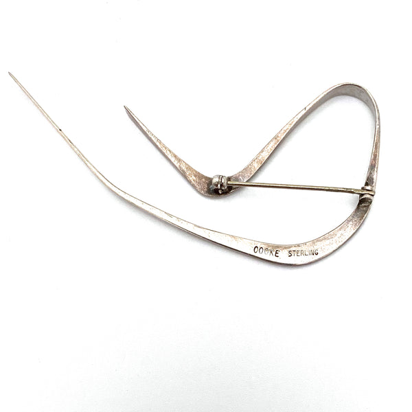 Betty Cooke large freeform silver brooch