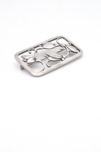 detail Georg Jensen Denmark vintage silver openwork brooch 295