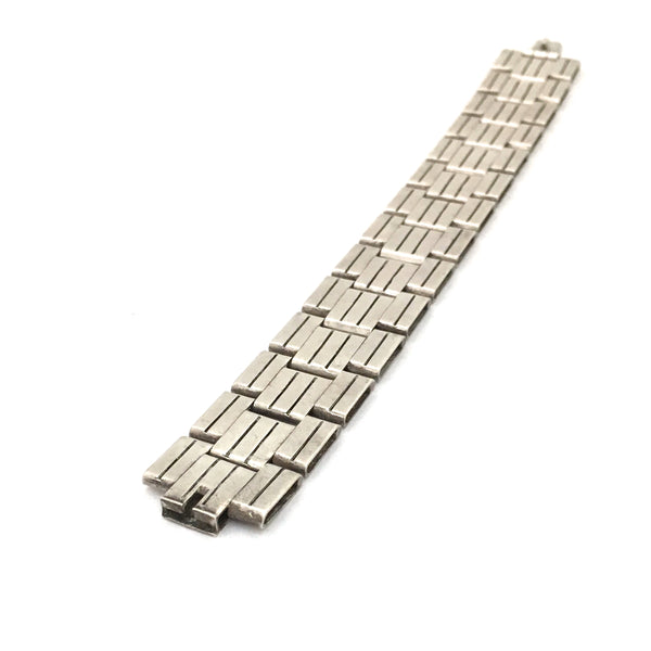 Kurt Pedersen Denmark vintage silver panel link bracelet