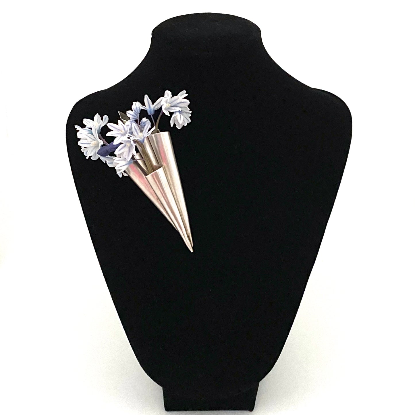 large postmodern silver brooch / tussie mussie ~ Barbara Stutman