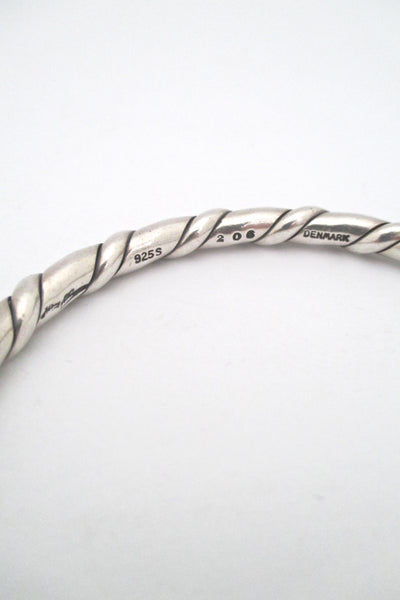 Hans Hansen heavy twisted silver bangle bracelet #206