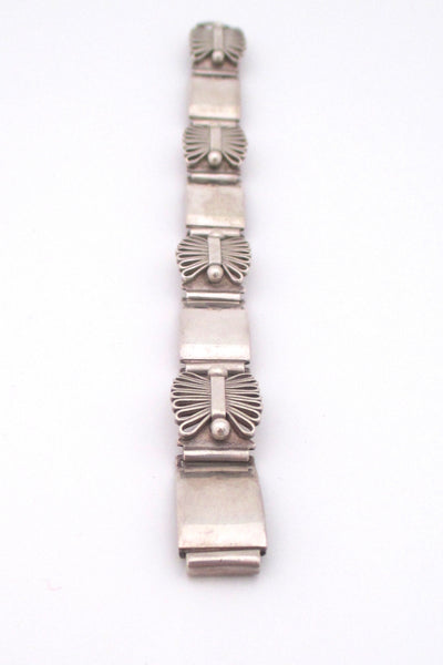 top Hans Jensen Denmark vintage Nordic design sterling silver panel link bracelet
