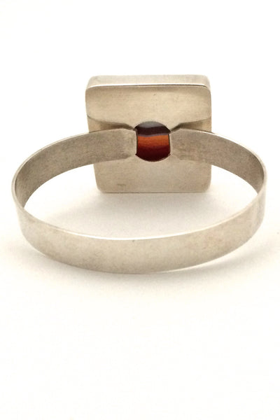 Ake Lindstrom for Bengt Hallberg banded agate & silver set