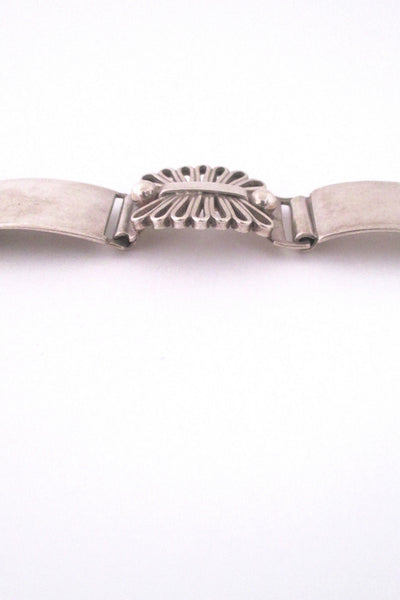 detail Hans Jensen Denmark vintage Nordic design sterling silver panel link bracelet