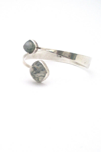 Gert Thysell silver & moss agate bracelet ~ 1966