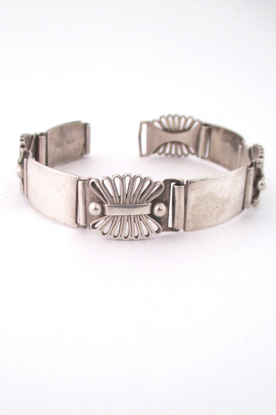 Hans Jensen sterling silver panel link bracelet