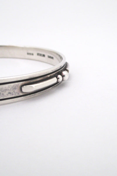 profile Sigurd Black Denmark vintage silver nicely detailed bangle bracelet mid century Scandinavian design