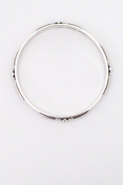 Sigurd Black detailed silver bangle bracelet