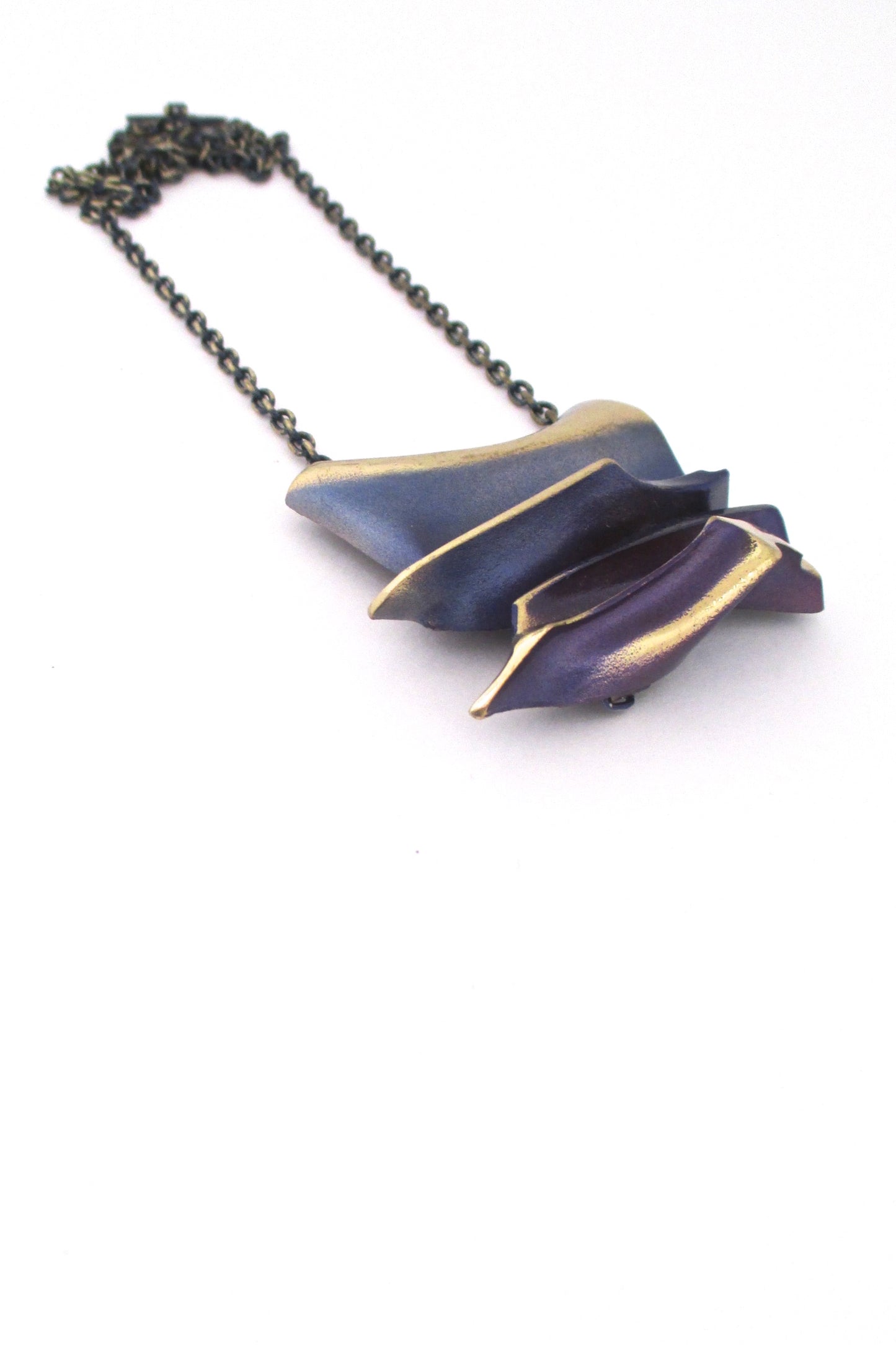 Bjorn Weckstrom large flame bronze 'Daytona' pendant necklace