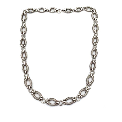 antique graduated chain necklace ~ ribbed link