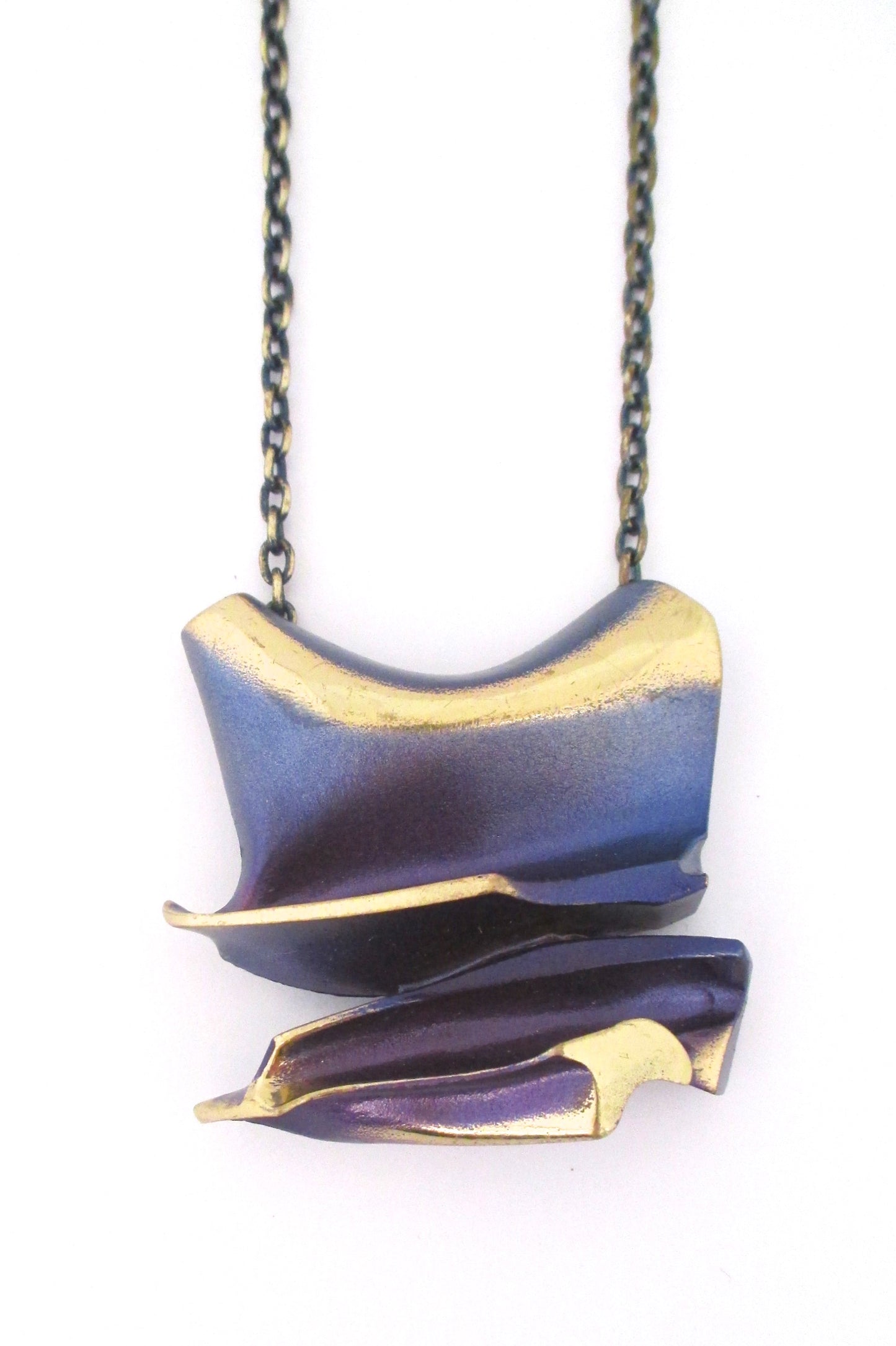 Bjorn Weckstrom large flame bronze 'Daytona' pendant necklace