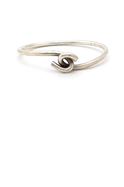 Ib Bluitgen Denmark heavy sterling silver large hook knot bangle bracelet Scandinavian modern jewelry design