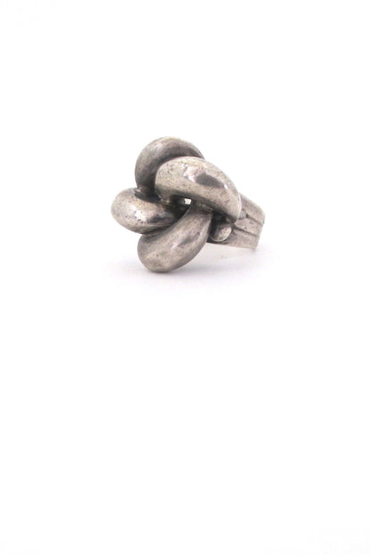 Industria Argentina large dimensional mid century modernist sterling silver ring by Antonio Belgiorno