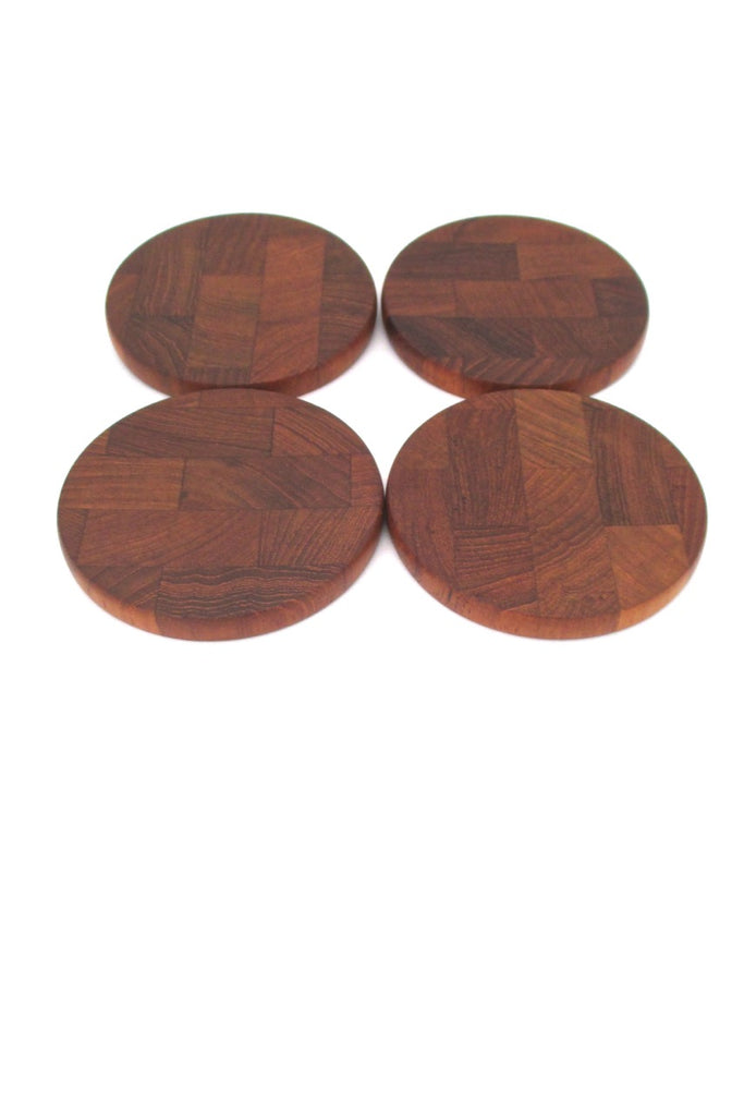 Jens Quistgaard Denmark vintage mid century teak coasters set of 4