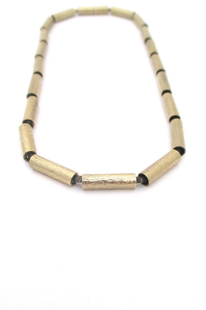 Jens Aagaard Denmark vintage mid century modern sterling silver and gold necklace