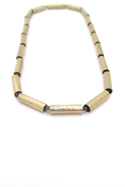 Jens Aagaard Denmark vintage mid century modern sterling silver and gold necklace