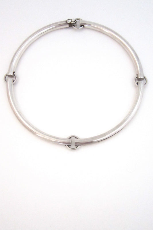 Jens Asby, Denmark vintage sterling silver sectioned neck ring