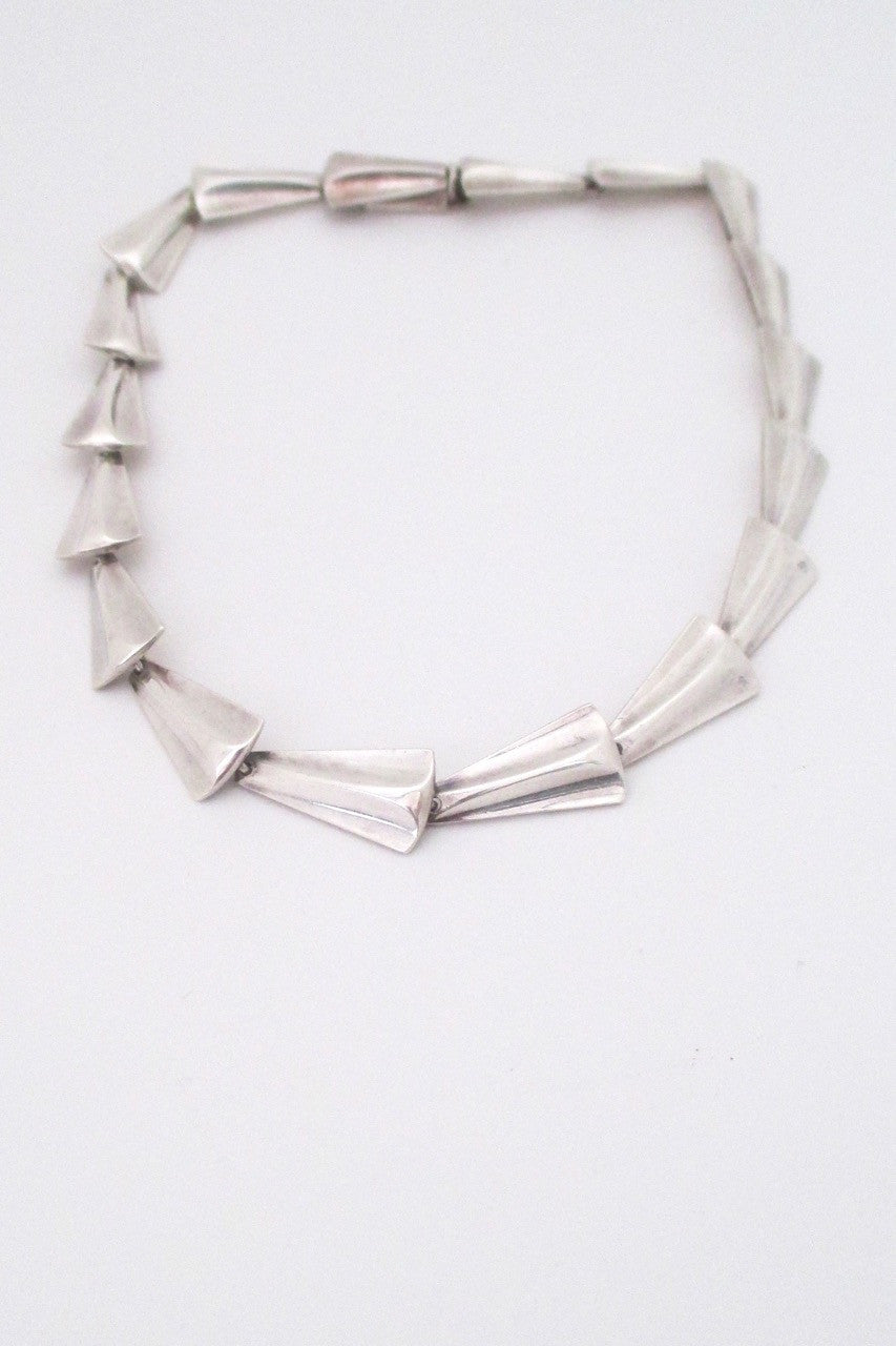 John Lauritzen Denmark vintage Scandinavian Modern heavy silver choker necklace