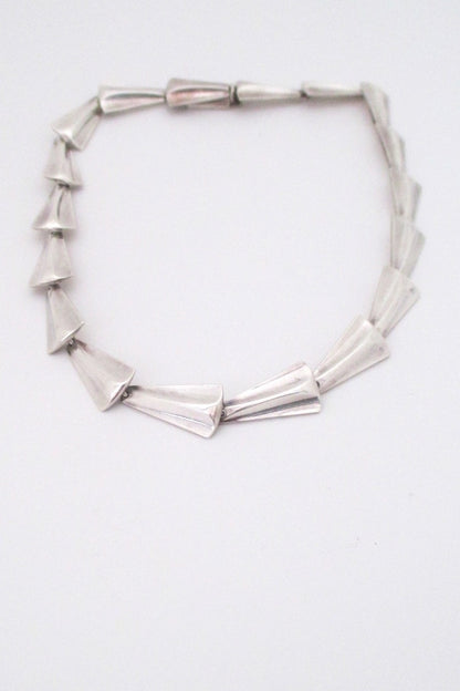 John Lauritzen Denmark vintage Scandinavian Modern heavy silver choker necklace