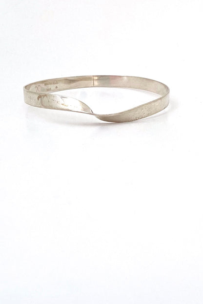 John Lewis USA vintage silver twisted bangle bracelet 1976 Modernist jewelry design