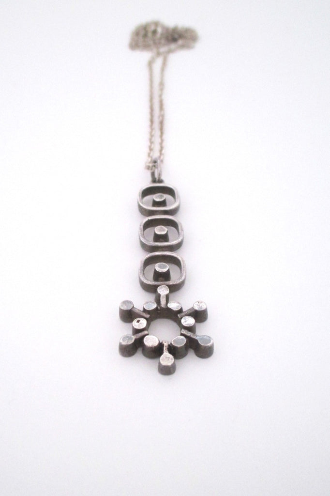 Jorma Laine Finland vintage modernist silver pendant necklace Nordic design