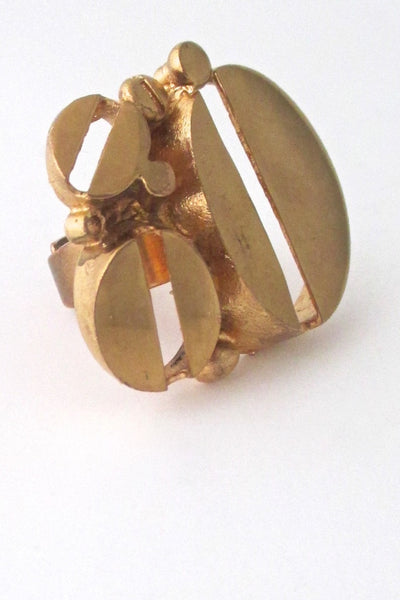 Jorma Laine Finland massive gilded bronze ring at Samantha Howard Vintage