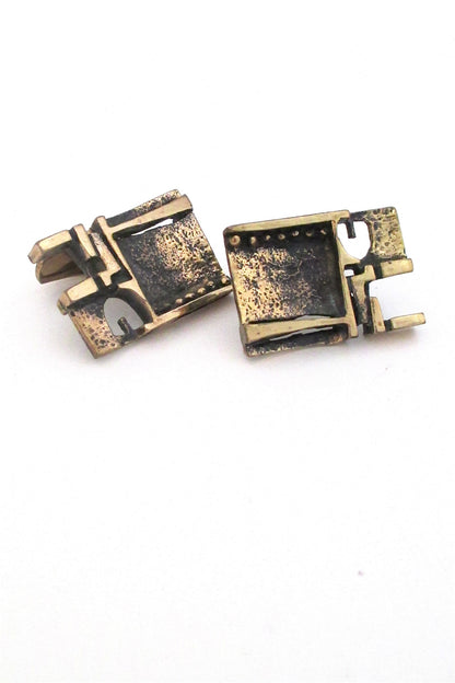 Jorma Laine Finland vintage modernist bronze cufflinks