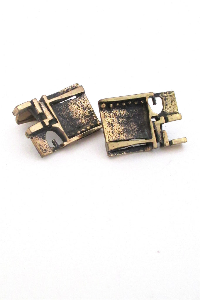 Jorma Laine Finland vintage modernist bronze cufflinks
