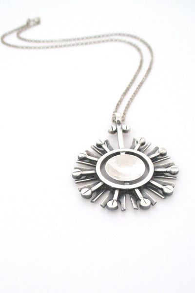 Jorma Laine Finland vintage Scandinavian modernist silver pendant necklace