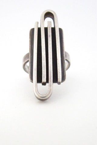 Joseph Skinger American Modernist sterling silver large ring