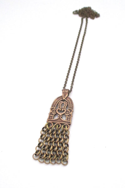 Kalevala Koru Finland vintage bronze Paradise pendant necklace