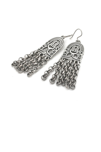 Kalevala Koru vintage silver 'Paradise' drop earrings