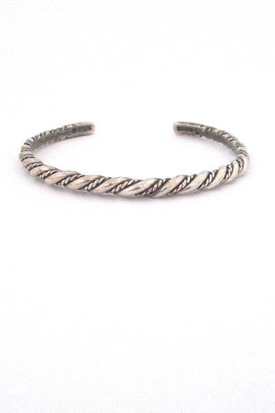 Kalevala Koru Finland vintage sterling twisted silver cuff bracelet