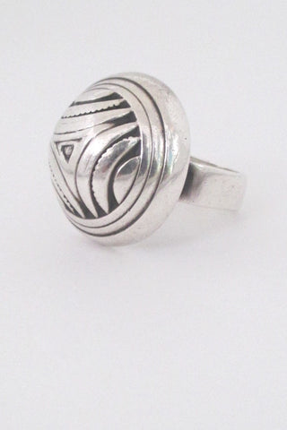 Kalevala Koru Finland large vintage sterling silver dome ring 1969