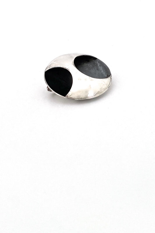 Kaunis Koru Finland vintage silver dimensional brooch Scandinavian Modernist jewelry design