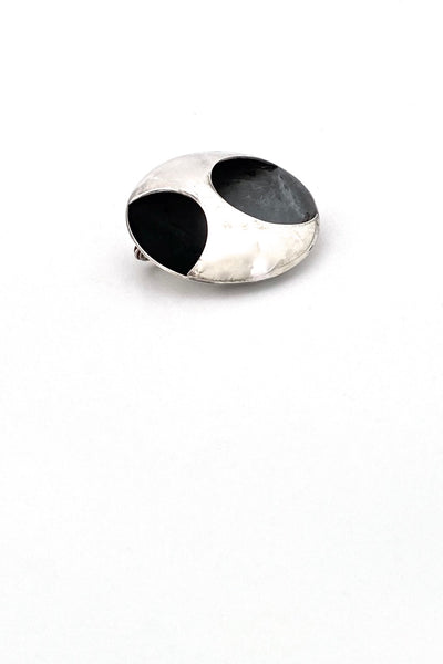 Kaunis Koru Finland vintage silver dimensional brooch Scandinavian Modernist jewelry design